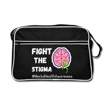 Combattez la stigmatisation de la sensibilisation à la santé mentale - Sac Retro - noir/blanc - Devant