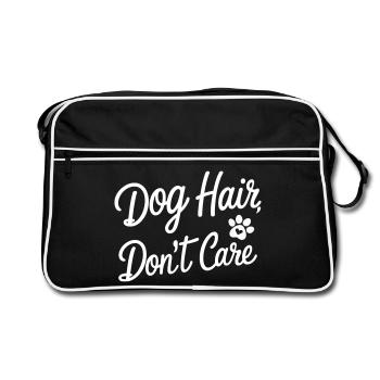 I don't care about dog hair - Retro Bag - black/white - Front
