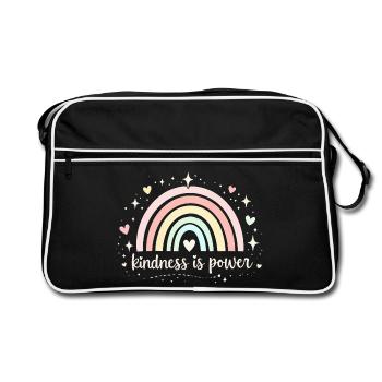 Freundlichkeit ist Macht – inspirierende Sozialarbeiterin – Geschenk - Retro Tasche - Schwarz/Weiß - Vorne