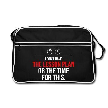 Pas le temps pour ce plan de cours - Sac Retro - noir/blanc - Devant