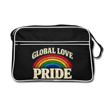 Global Love Pride Rainbow Tri-blend T-Shirt - Retro Bag - black/white - Front