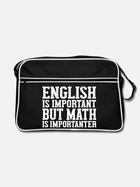 Lustiger Englischlehrer Grammatik-Zeichensetzungsschüler - Retro Tasche - Schwarz/Weiß