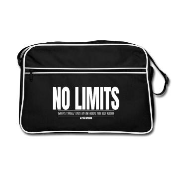 DIVISION ALPHA - No Limits - Vêtements de sport - Sac Retro - noir/blanc - Devant