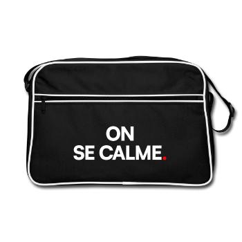 ON SE CALME | Expression humour minimaliste - Sac Retro - noir/blanc - Devant