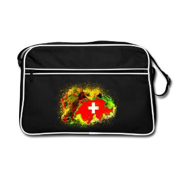 crazy switzerland - Retro Tasche - Schwarz/Weiß - Vorne