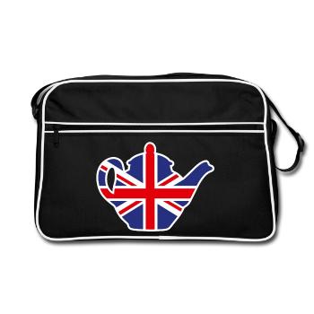 British United Kingdom teapot Union Jack UK - Retro Bag - black/white - Front