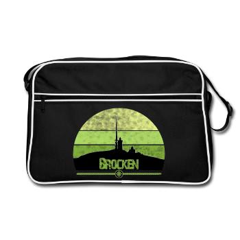 Harz Style - Brocken - Wir lieben den Harz - Retro Tasche - Schwarz/Weiß - Vorne