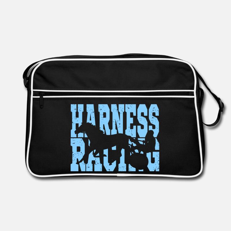 Traber trabrennen - Retro Tasche - Schwarz/Weiß