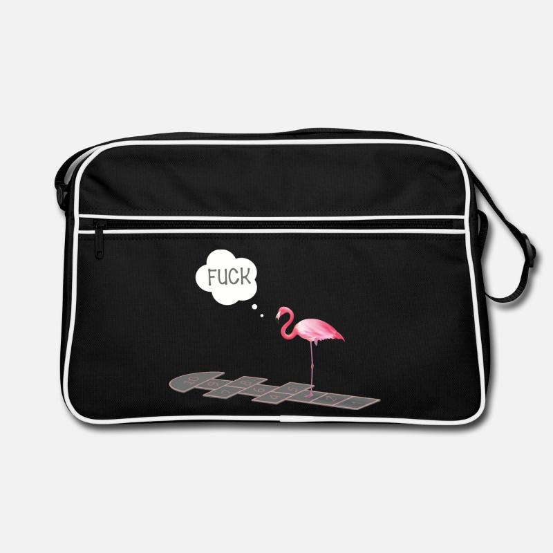 Flamingo mit einem Problem Retro Tasche