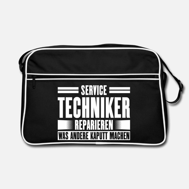 Service Technician Support Solution Slogan Service Retro Bag