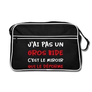 J’ai pas un gros bide c’est le miroir qui déforme - Sac Retro - noir/blanc - Devant