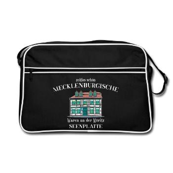 Mecklenburgische Seenplatte, Waren an der Müritz - Retro Tasche - Schwarz/Weiß - Vorne