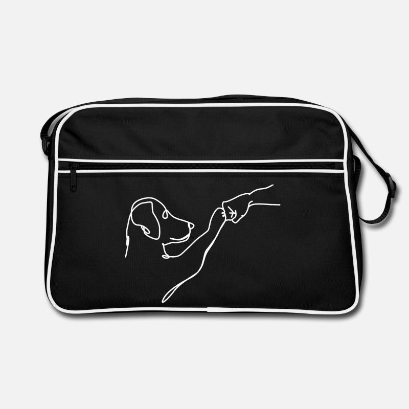 Oneliner - Hund und Mensch Faust - Retro Tasche - Schwarz/Weiß