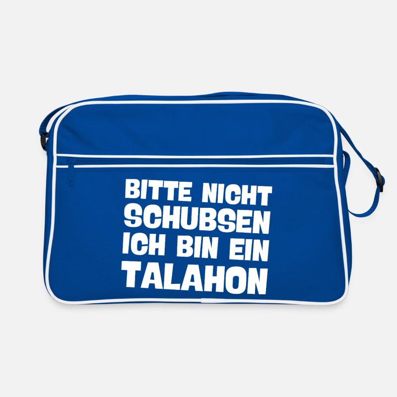 bitte nicht schubsen ich bin ein talahon Meme Retro Tasche