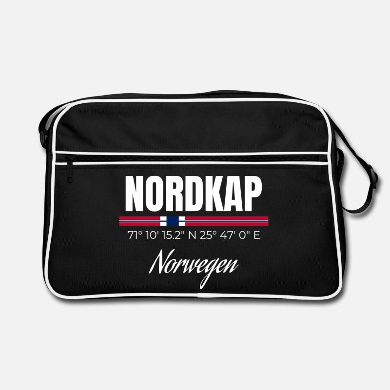Nordkap - Retro Tasche - Schwarz/Weiß