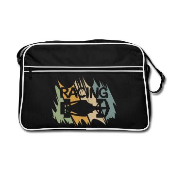 Design de course de formule rétro pour les fans de sport automobile - Sac Retro - noir/blanc - Devant