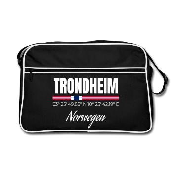 Trondheim - Retro Tasche - Schwarz/Weiß - Vorne