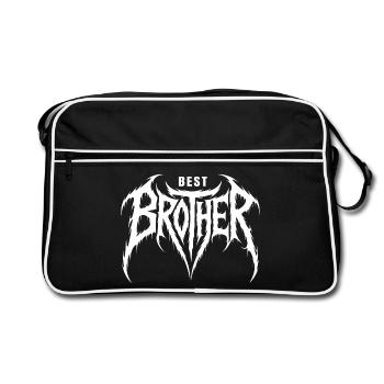 Meilleur Frère, Idéal Cadeau Idée Anniversaire - Sac Retro - noir/blanc - Devant