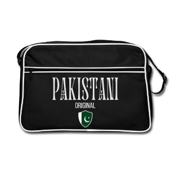 Originaire du Pakistan, j’adore le Pakistan - Sac Retro - noir/blanc - Devant