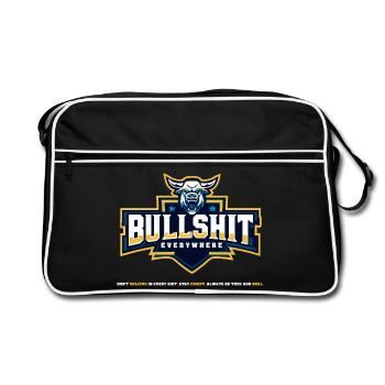 Bullshit Everywhere - Retro Bag - black/white - Front