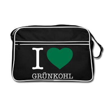 I love kale - Retro Bag - black/white - Front