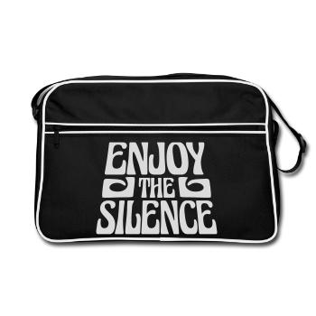 Enjoy The Silence Saying Calm Silence Introvert - Retro Bag - black/white - Front