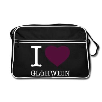 I love mulled wine - Retro Bag - black/white - Front
