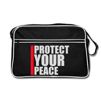 Protect Your Peace Mental Health Mindfulness - Retro Bag - black/white - Front