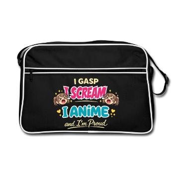 Anime Fangirl Screams Anime Reaction - Retro Bag - black/white - Front