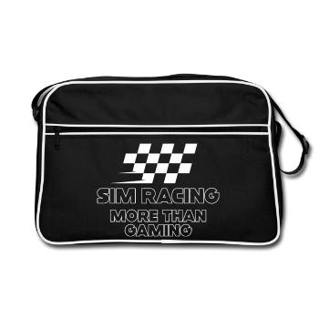 Sim Racing Flag: More Than Gaming - Retro Bag - black/white - Front
