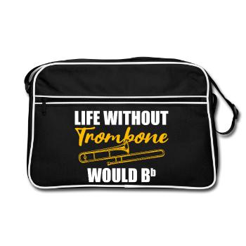 Vie sans tromboniste tromboniste - Sac Retro - noir/blanc - Devant