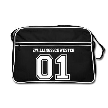 Sœurs Jumelles Filles 01 - Sac Retro - noir/blanc - Devant