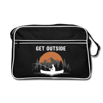 Pêche Rivière Canoë Get Outside - Sac Retro - noir/blanc - Devant