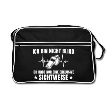 Schiedsrichter Exklusive Sichtweise – Schiri - Retro Tasche - Schwarz/Weiß - Vorne