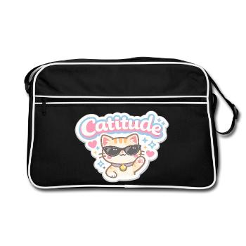 Catitude Cat Sunglasses - Retro Bag - black/white - Front
