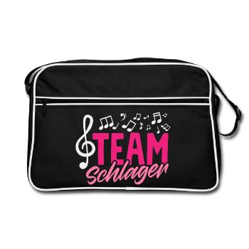 Team Schlager Music Party Groups Outfit - Retro Bag - black/white - Front