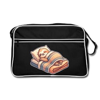 Faultier - Retro Tasche - Schwarz/Weiß - Vorne