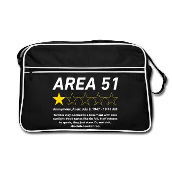 Area 51 Review One Star Alien Design - Retro Tasche - Schwarz/Weiß - Vorne
