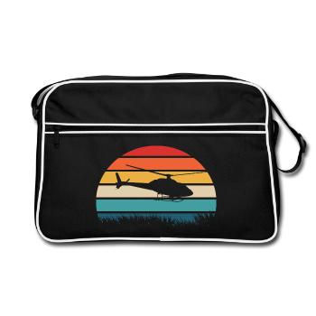 Cadeau rétro pilote d’hélicoptère - Sac Retro - noir/blanc - Devant