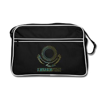Kazakhstan steppe eagle gift - Retro Bag - black/white - Front