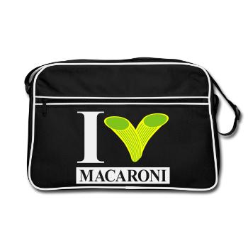 I love macaroni - Retro Bag - black/white - Front
