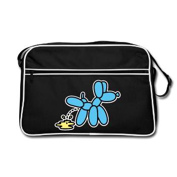 Balloon Artist Funny Balloon Animal Peeing Dog - Retro Bag - black/white - Front