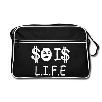 So ist das Leben - Retro Tasche - Schwarz/Weiß - Vorne