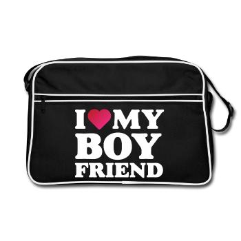 J’aime mon petit ami - Sac Retro - noir/blanc - Devant