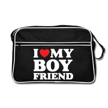 J’aime mon petit ami - Sac Retro - noir/blanc - Devant
