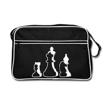 Chess pieces - Retro Bag - black/white - Front