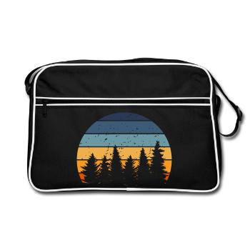Forest Nature Retro Tree - Retro Bag - black/white - Front