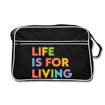 Life is for living - Retro Bag - black/white - Front