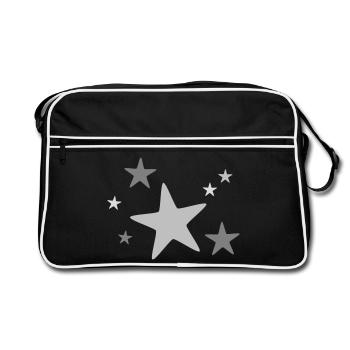 Star group multicolored - Retro Bag - black/white - Front