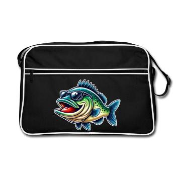 Perch fishing - Retro Bag - black/white - Front